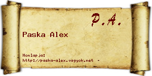 Paska Alex névjegykártya