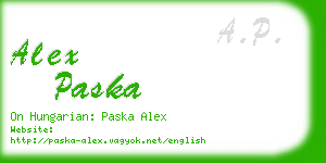 alex paska business card